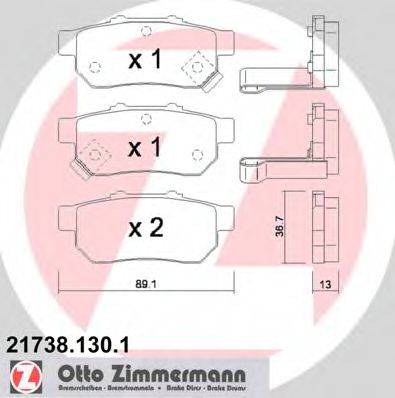 ZIMMERMANN 21738 Комплект гальмівних колодок, дискове гальмо