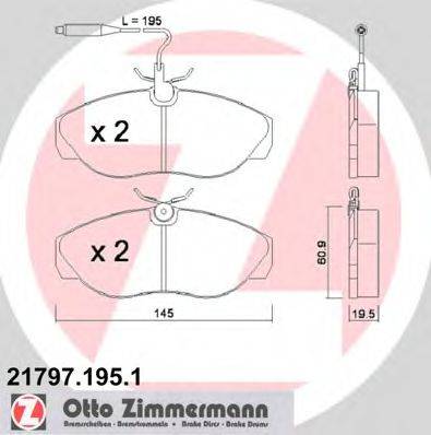 ZIMMERMANN 21797 Комплект гальмівних колодок, дискове гальмо