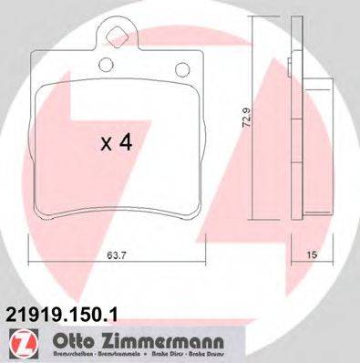 ZIMMERMANN 21919 Комплект гальмівних колодок, дискове гальмо