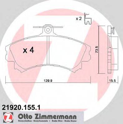 ZIMMERMANN 21796 Комплект гальмівних колодок, дискове гальмо