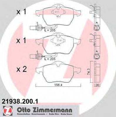 ZIMMERMANN 219382001 Комплект гальмівних колодок, дискове гальмо