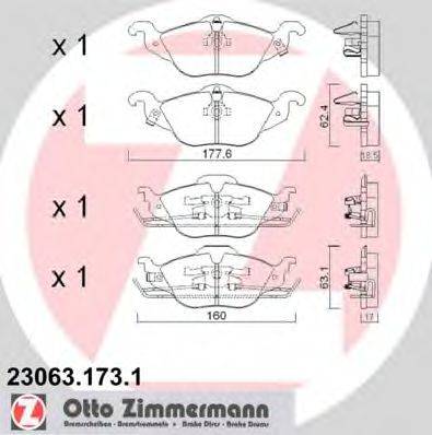 ZIMMERMANN 230631731 Комплект гальмівних колодок, дискове гальмо