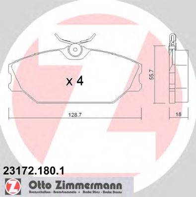 ZIMMERMANN 23172 Комплект гальмівних колодок, дискове гальмо