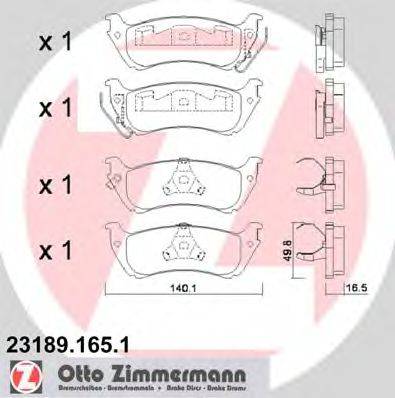 ZIMMERMANN 23191 Комплект гальмівних колодок, дискове гальмо