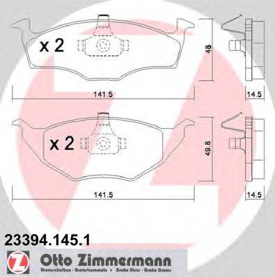 ZIMMERMANN 23395 Комплект гальмівних колодок, дискове гальмо