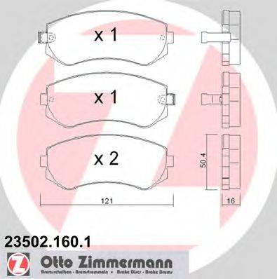 ZIMMERMANN 23502 Комплект гальмівних колодок, дискове гальмо