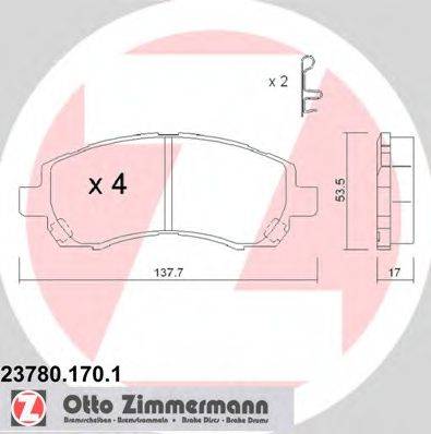 ZIMMERMANN 23782 Комплект гальмівних колодок, дискове гальмо
