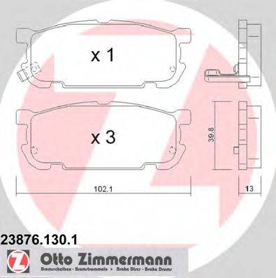 ZIMMERMANN 23877 Комплект гальмівних колодок, дискове гальмо