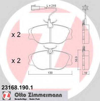 ZIMMERMANN 231681901 Комплект гальмівних колодок, дискове гальмо