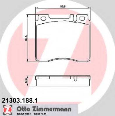 ZIMMERMANN 21303 Комплект гальмівних колодок, дискове гальмо
