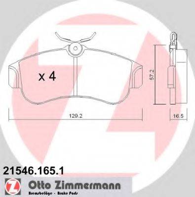 ZIMMERMANN 215461651 Комплект гальмівних колодок, дискове гальмо