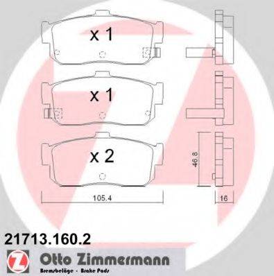 ZIMMERMANN 21715 Комплект гальмівних колодок, дискове гальмо