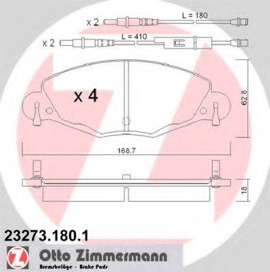 ZIMMERMANN 23273 Комплект гальмівних колодок, дискове гальмо