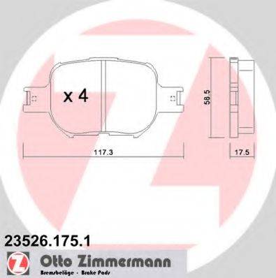ZIMMERMANN 23864 Комплект гальмівних колодок, дискове гальмо