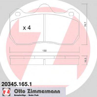 ZIMMERMANN 203451651 Комплект гальмівних колодок, дискове гальмо