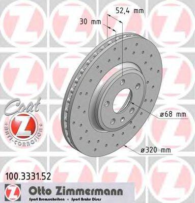 ZIMMERMANN 100333152 гальмівний диск