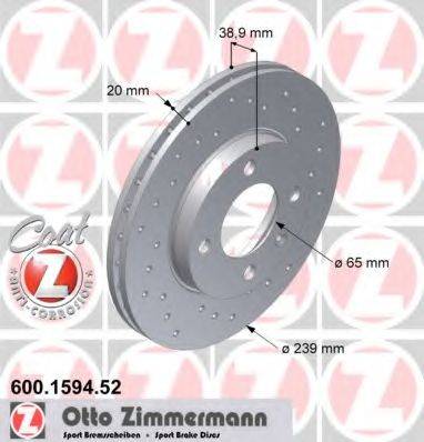 ZIMMERMANN 600159452 гальмівний диск