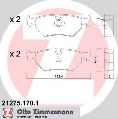 ZIMMERMANN 21276 Комплект гальмівних колодок, дискове гальмо