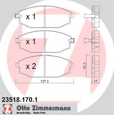 ZIMMERMANN 23519 Комплект гальмівних колодок, дискове гальмо