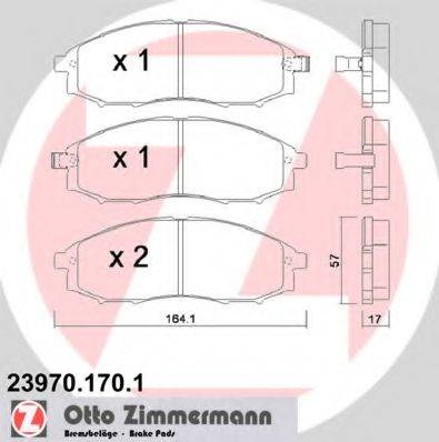 ZIMMERMANN 23970 Комплект гальмівних колодок, дискове гальмо
