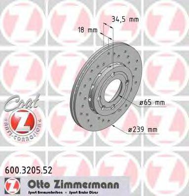 ZIMMERMANN 600320552 гальмівний диск