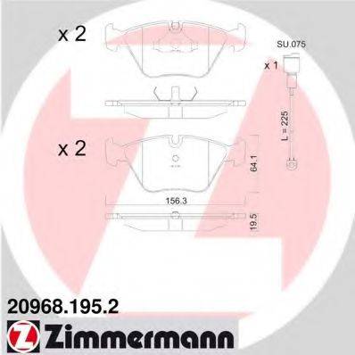 ZIMMERMANN 209681952 Комплект гальмівних колодок, дискове гальмо