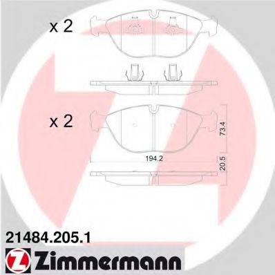 ZIMMERMANN 21485 Комплект гальмівних колодок, дискове гальмо