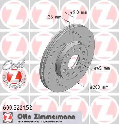 ZIMMERMANN 600322152 гальмівний диск
