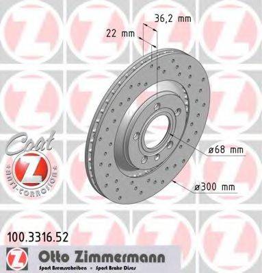 ZIMMERMANN 100331652 гальмівний диск