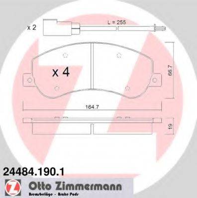 ZIMMERMANN 24484 Комплект гальмівних колодок, дискове гальмо