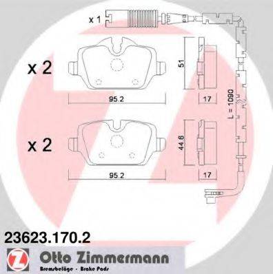 ZIMMERMANN 236231702 Комплект гальмівних колодок, дискове гальмо