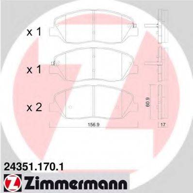 ZIMMERMANN 24569 Комплект гальмівних колодок, дискове гальмо