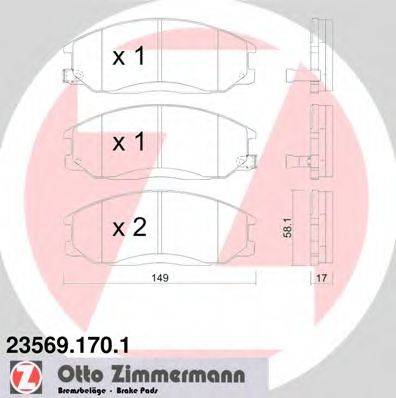 ZIMMERMANN 23570 Комплект гальмівних колодок, дискове гальмо