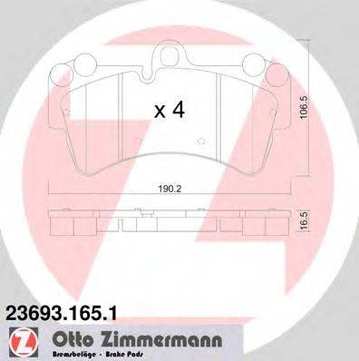 ZIMMERMANN 23693 Комплект гальмівних колодок, дискове гальмо