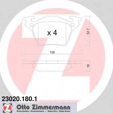 ZIMMERMANN 23020 Комплект гальмівних колодок, дискове гальмо