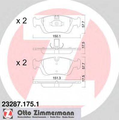 ZIMMERMANN 232871751 Комплект гальмівних колодок, дискове гальмо