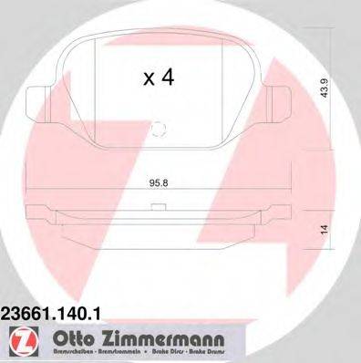 ZIMMERMANN 236611401 Комплект гальмівних колодок, дискове гальмо