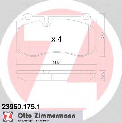 ZIMMERMANN 23960 Комплект гальмівних колодок, дискове гальмо