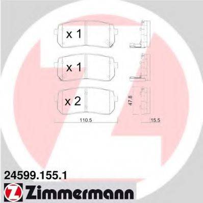 ZIMMERMANN 24600 Комплект гальмівних колодок, дискове гальмо