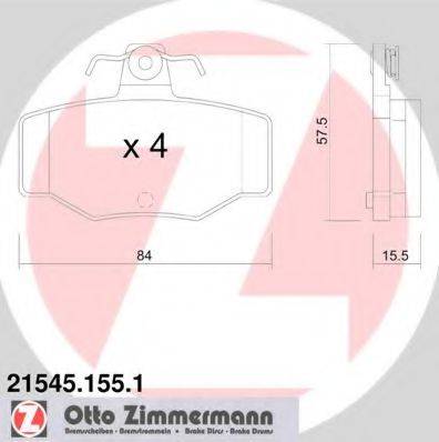 ZIMMERMANN 215451551 Комплект гальмівних колодок, дискове гальмо