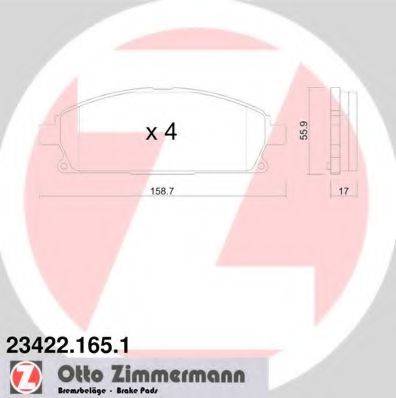 ZIMMERMANN 234221651 Комплект гальмівних колодок, дискове гальмо