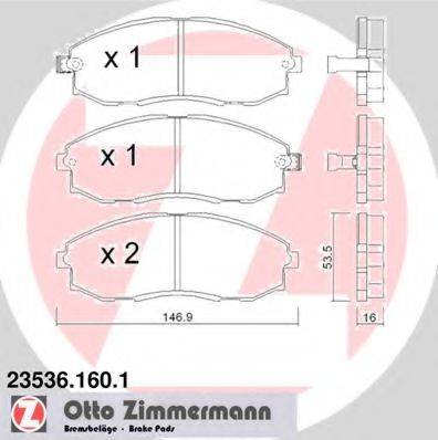 ZIMMERMANN 23537 Комплект гальмівних колодок, дискове гальмо