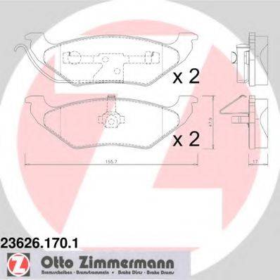 ZIMMERMANN 23626 Комплект гальмівних колодок, дискове гальмо