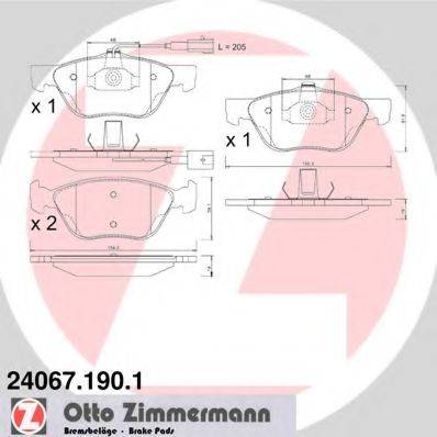 ZIMMERMANN 24067 Комплект гальмівних колодок, дискове гальмо