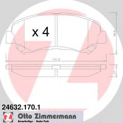 ZIMMERMANN 246321701 Комплект гальмівних колодок, дискове гальмо