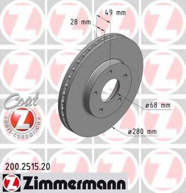 ZIMMERMANN 200251520 гальмівний диск