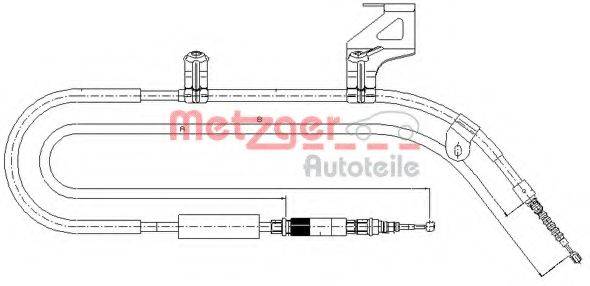 METZGER 107585 Трос, стоянкова гальмівна система