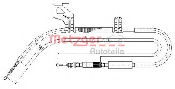 METZGER 107586 Трос, стоянкова гальмівна система