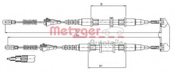 METZGER 115854 Трос, стоянкова гальмівна система