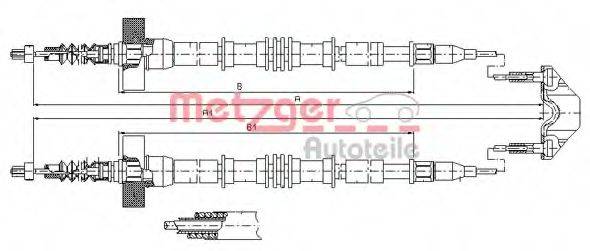 METZGER 115859 Трос, стоянкова гальмівна система